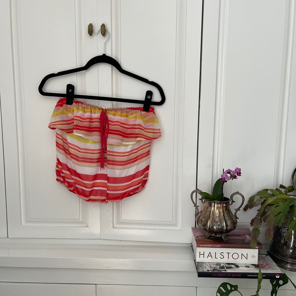 Bebe striped strapless summer top